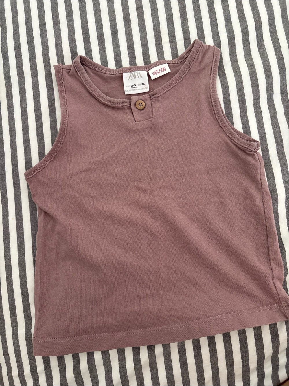 Zara Mauve Sleeveless Tank Top
